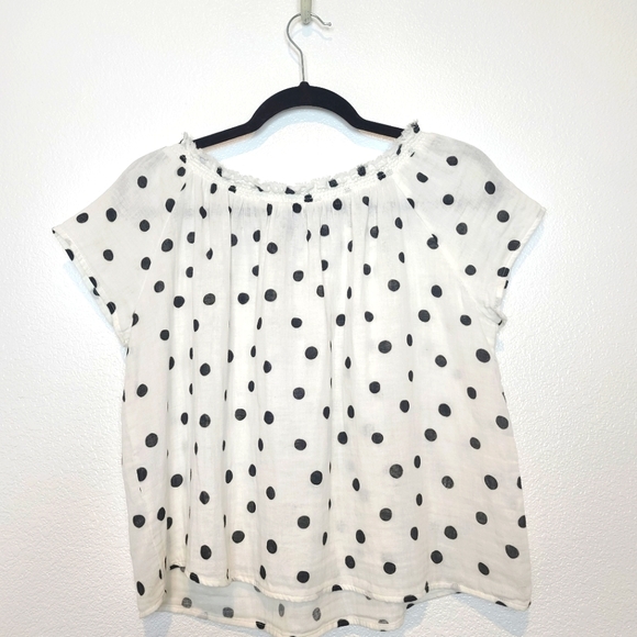 GENERATION LOVE Julia Polka Dots Top in Black and White - Picture 10 of 12